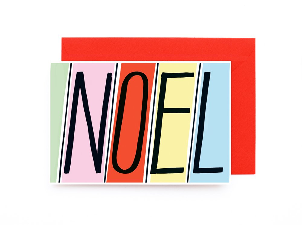 NOEL Mid Century Type Christmas Holiday cards