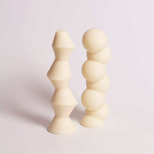 [NEW] Designer Pillar Candles - Set of 2